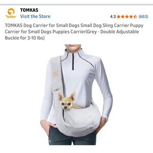 Gray Dog Sling Carrier for Small Pets